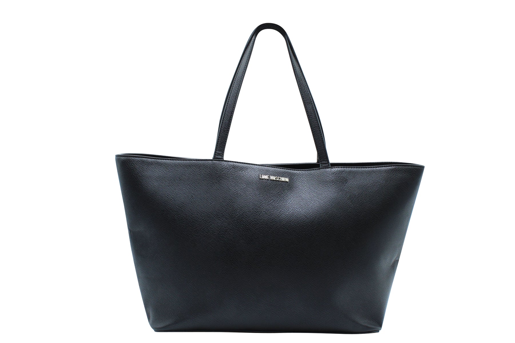 Liebe Moschino Einkaufstasche aus schwarzem Canvas