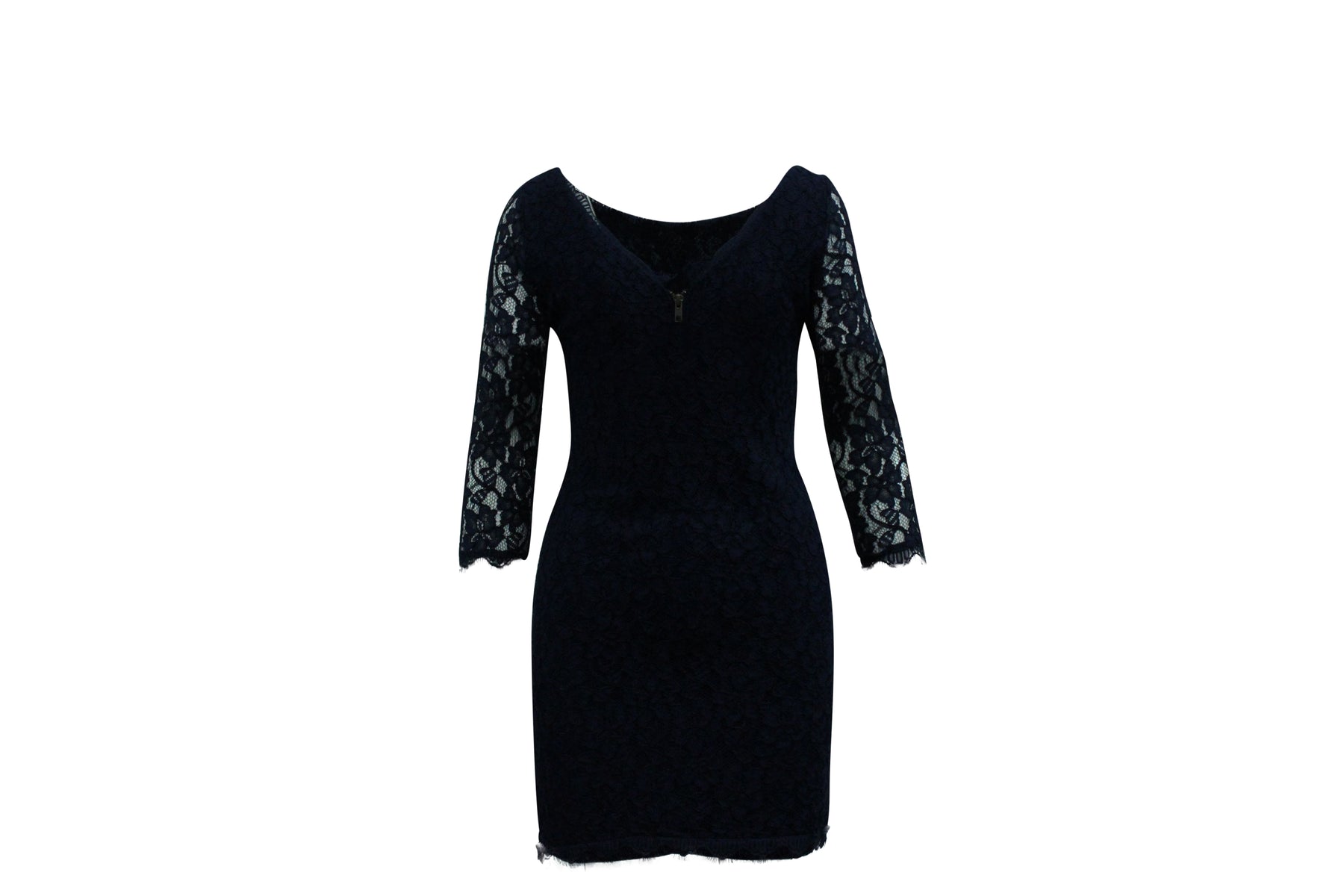 Diane Von Furstenberg Kleid aus Spitze in Marineblau Viskose