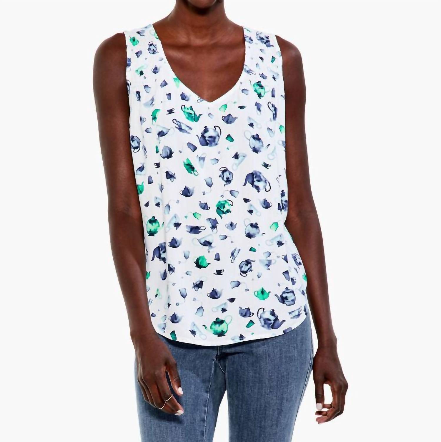 Garten Party Top in grün Mehrfarbig