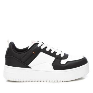 Damen Spitze Trainer Sneakers in schwarz 7704734007356