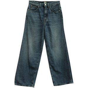 Totême Flare Fit Jeans Denim gewaschen in blauer Baumwolle 7833184370748