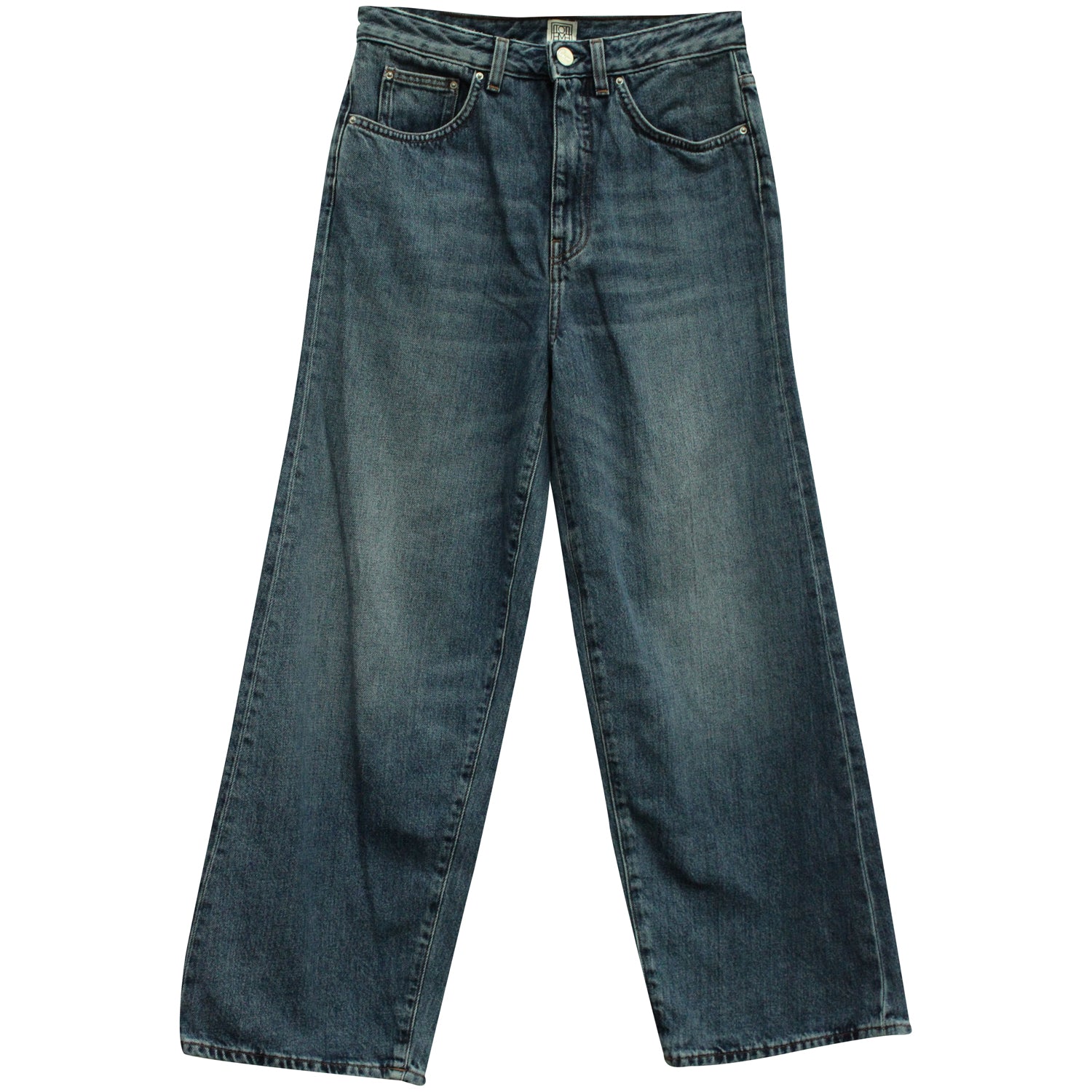 Toteme Flare Fit Jeans aus blauer Baumwolle