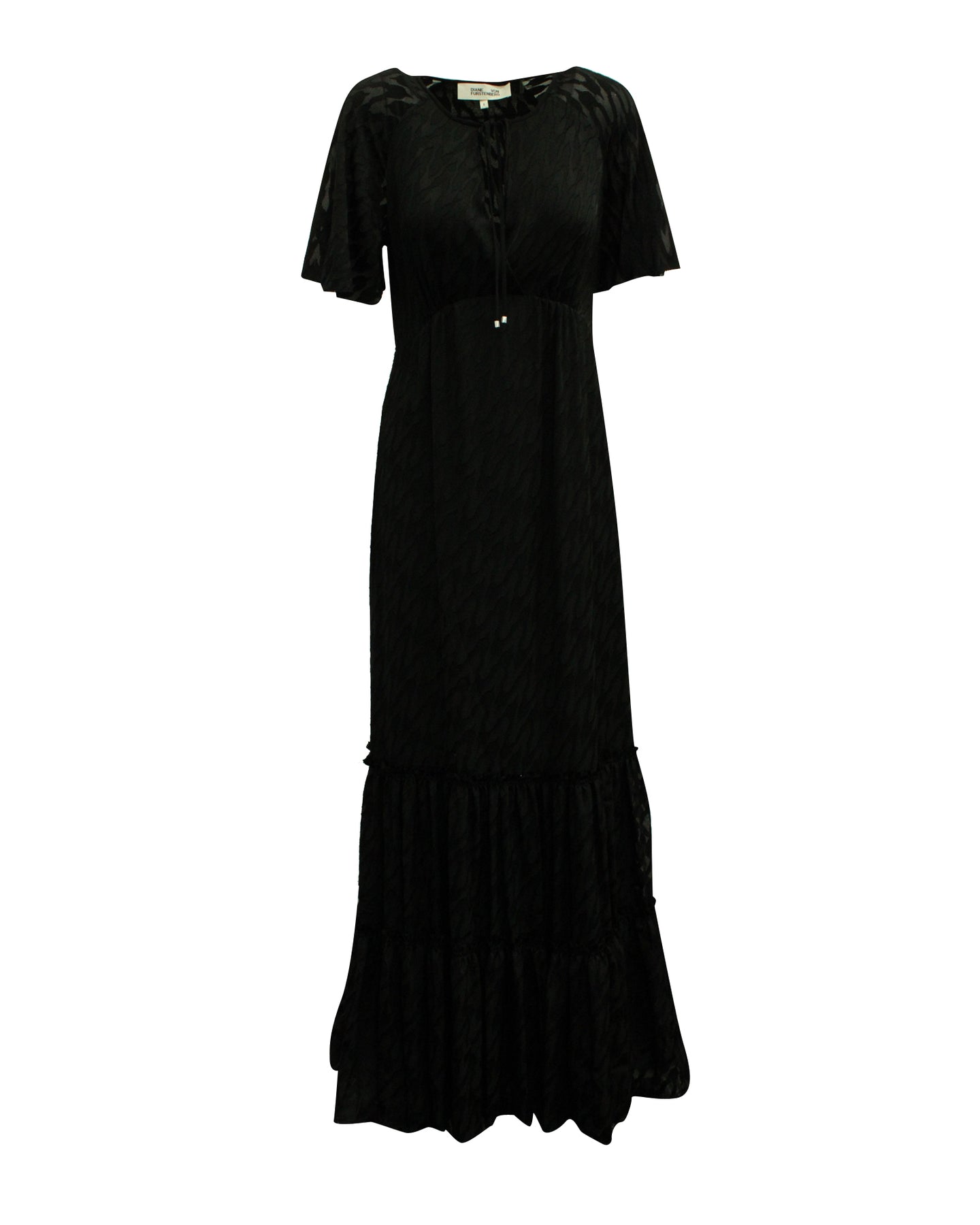 Diane Von Furstenberg Semi Sheer Kleid mit Tiger Design in schwarzer Viskose