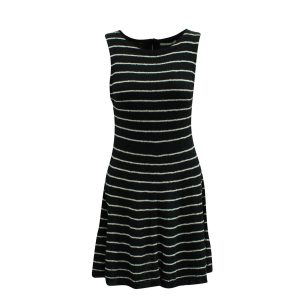 Alice + Olivia Schwarzes Kleid mit Monah-Streifen in schwarzem Acryl