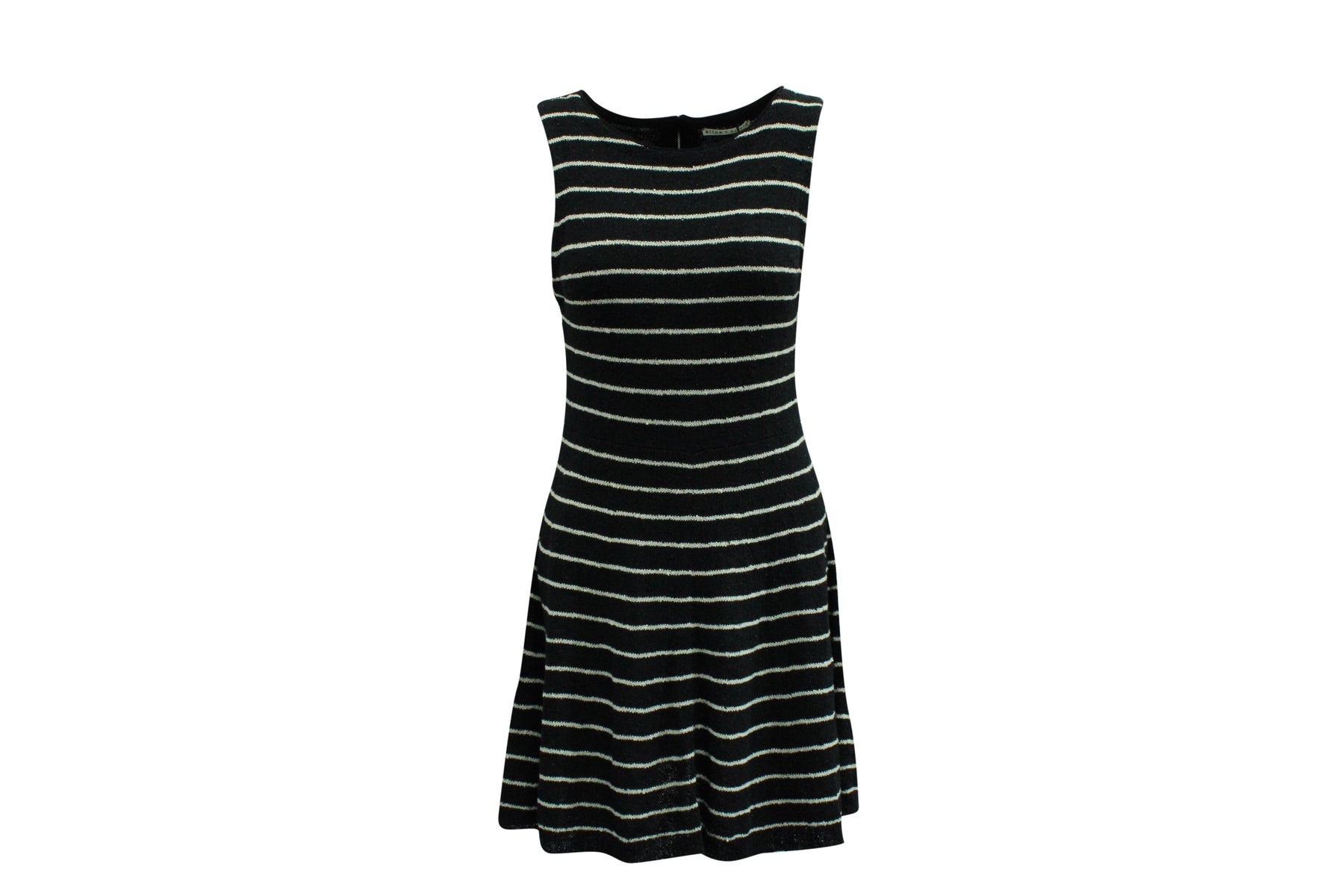 Alice + Olivia Schwarzes Kleid mit Monah-Streifen in schwarzem Acryl