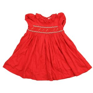 Edgehill Collection Mädchen rot gesmockt Kleid 7805826498620