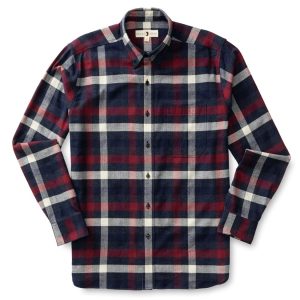 Shelton Plaid Baumwolle Flanell Sporthemd in verbranntem Russet