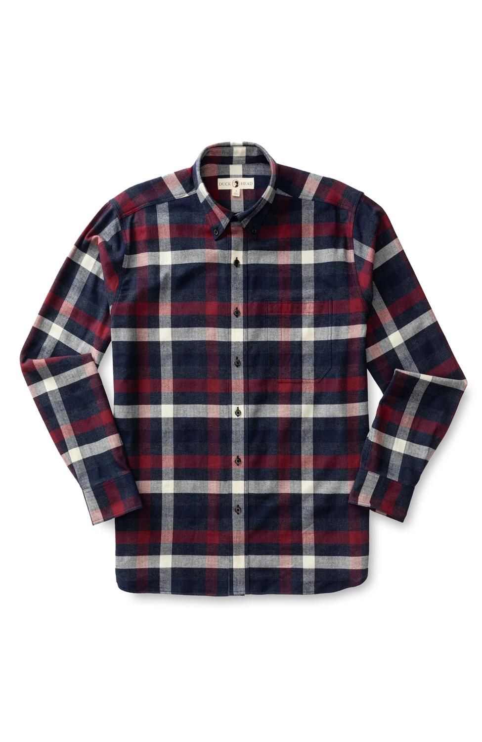 Shelton kariert Baumwolle Flanell Sport Hemd in verbrannter Russet