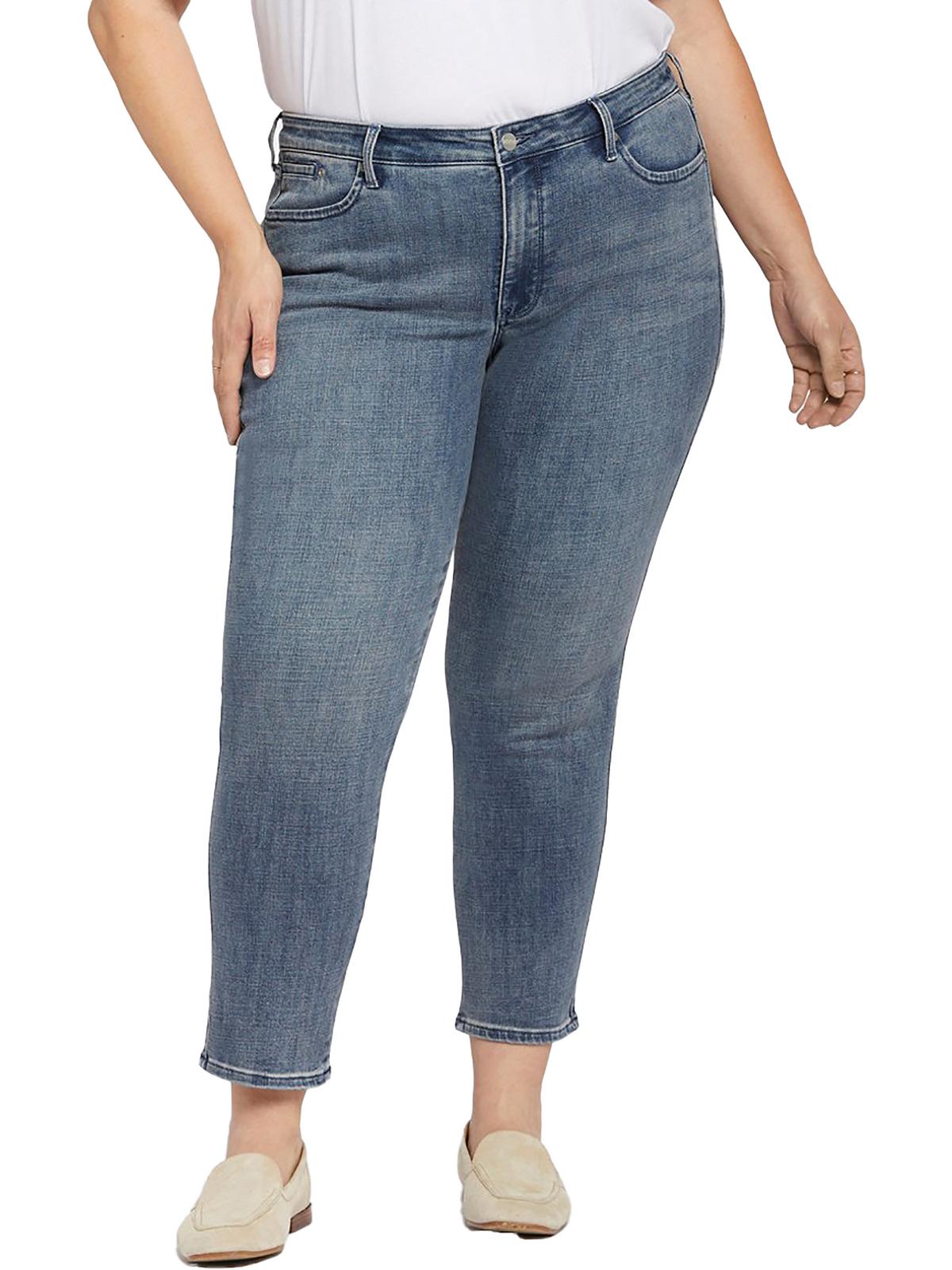 Plus Stella Damen Tapered mittel Wash Knöchel Jeans