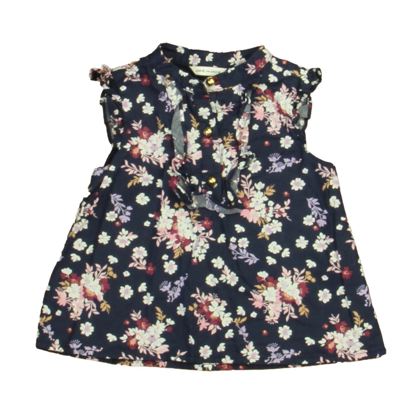 Janie and Jack Mädchen Dunkelblau mit Blumenmuster Bluse