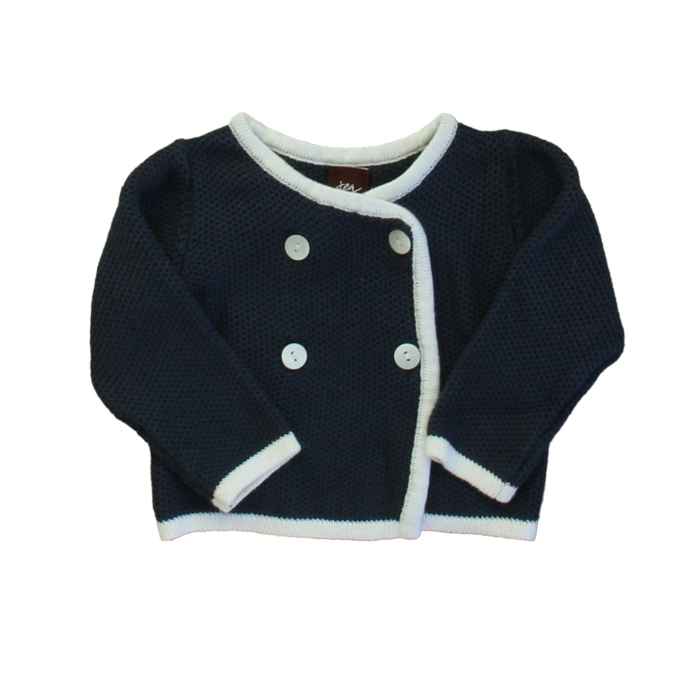 Tee Mädchen Dunkelblau – weißer Strickjacke