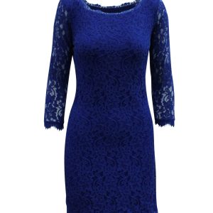 Diane von Furstenberg Zarita Lace Minikleid in blauer Rayon 7833152127036