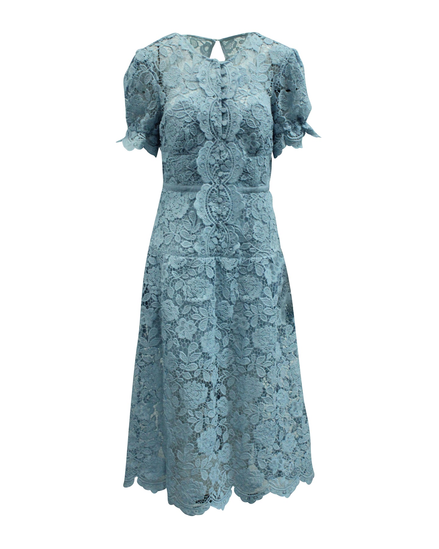 Self-Portrait Guipure Spitze Blau Midikleid aus blauem Polyester