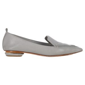 Nicholas Kirkwood Beya Pointed Toe Ballet Wohnungen aus grauem Leder 7833159041084