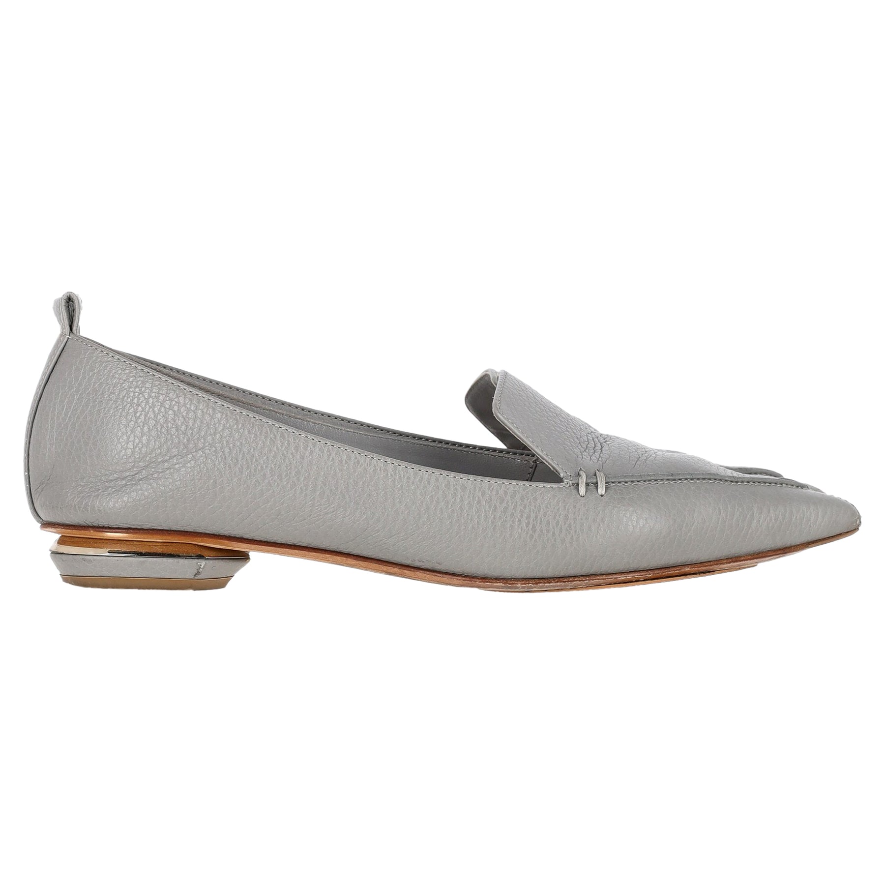 Nicholas Kirkwood Beya Ballerinas mit Spitze aus grauem Leder
