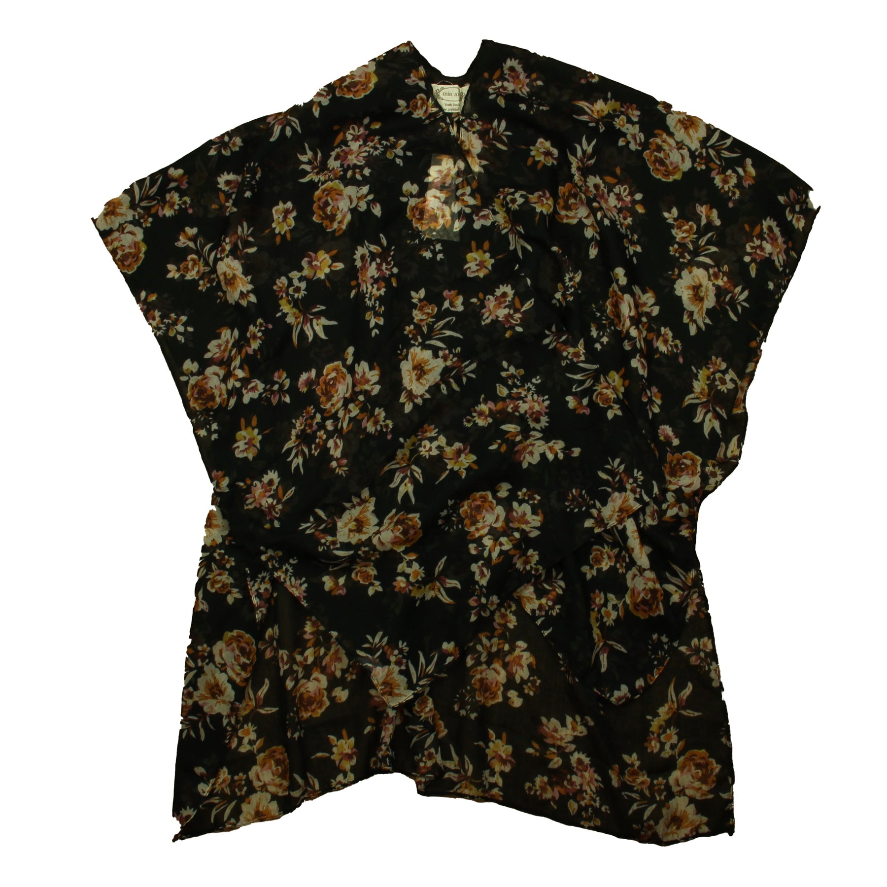 Mia Joy Mädchen schwarze Blumenbluse