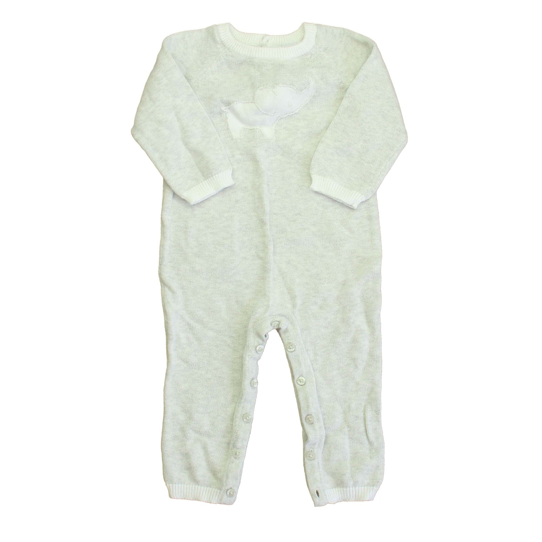 Janie and Jack Jungen Grau – Weißes Elefant Langarm-Outfit