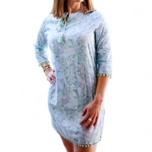 Panama Tunic Cover Up in blau