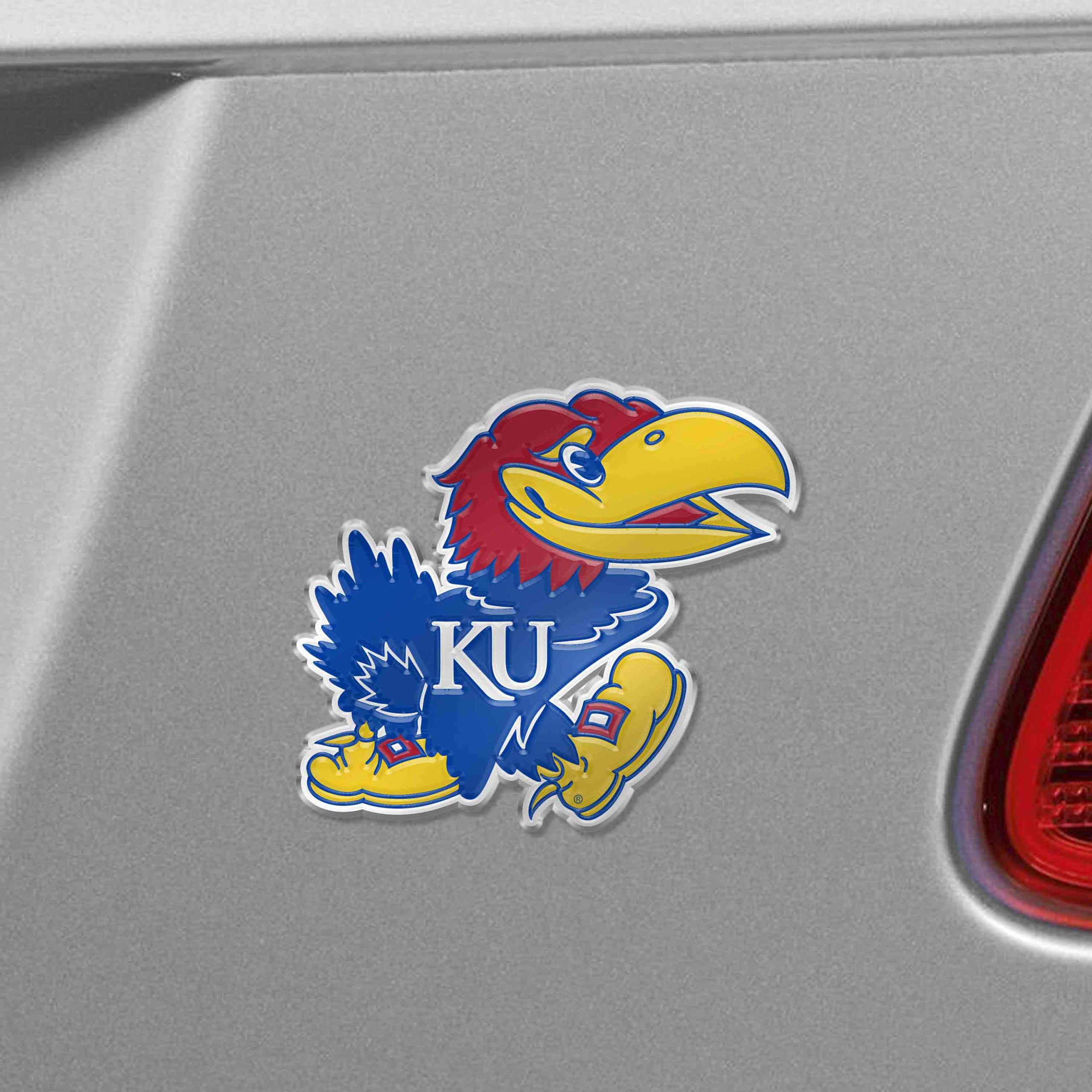 Fanmats Kansas Jayhawks Heavy Duty Aluminium geprägte Farbe Emblem