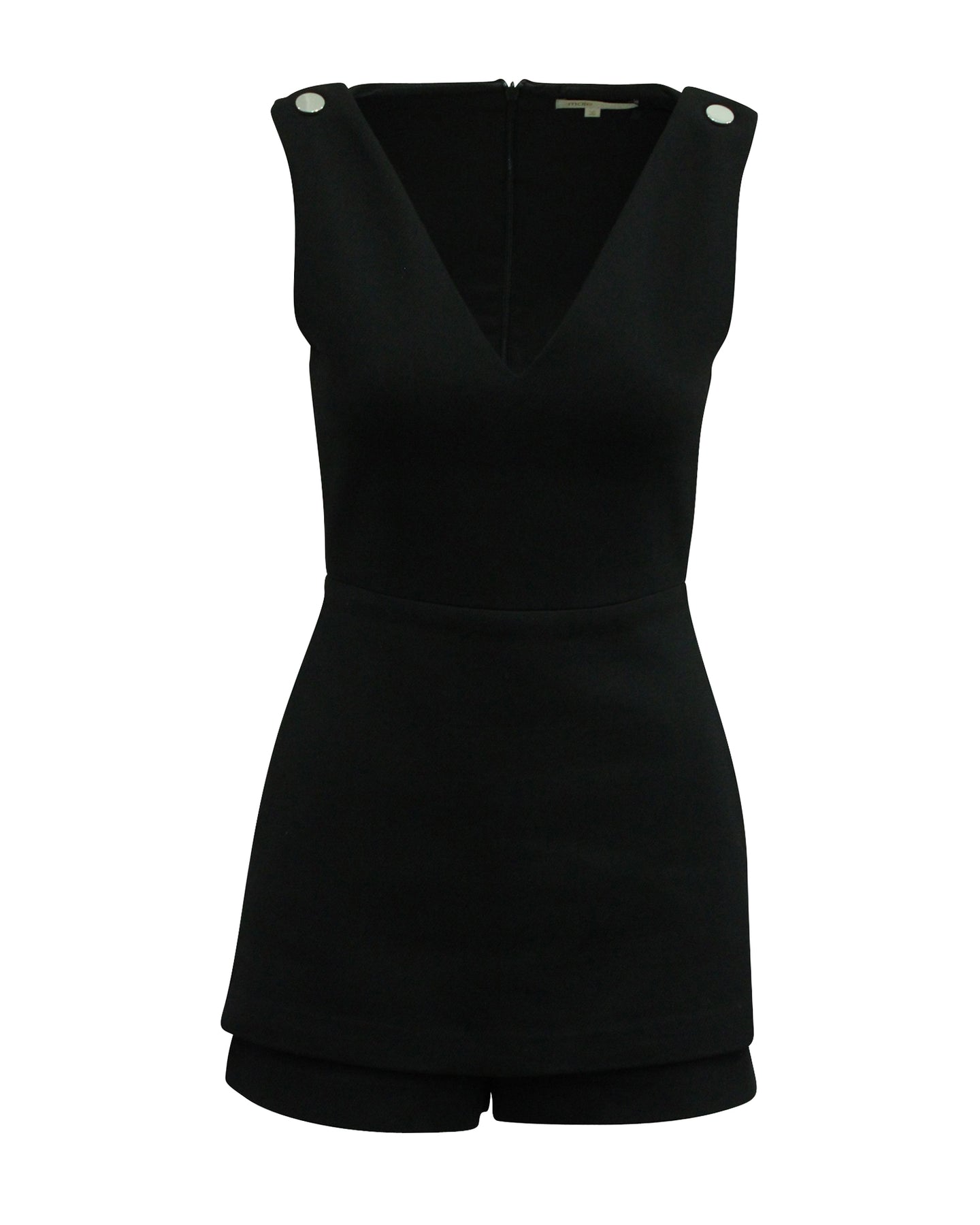Maje Irisa ärmellos Playsuit aus schwarzem Polyester
