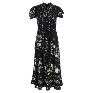 Erdem Midikleid in mit Blumenmuster bedruckter Seide 7833159565372