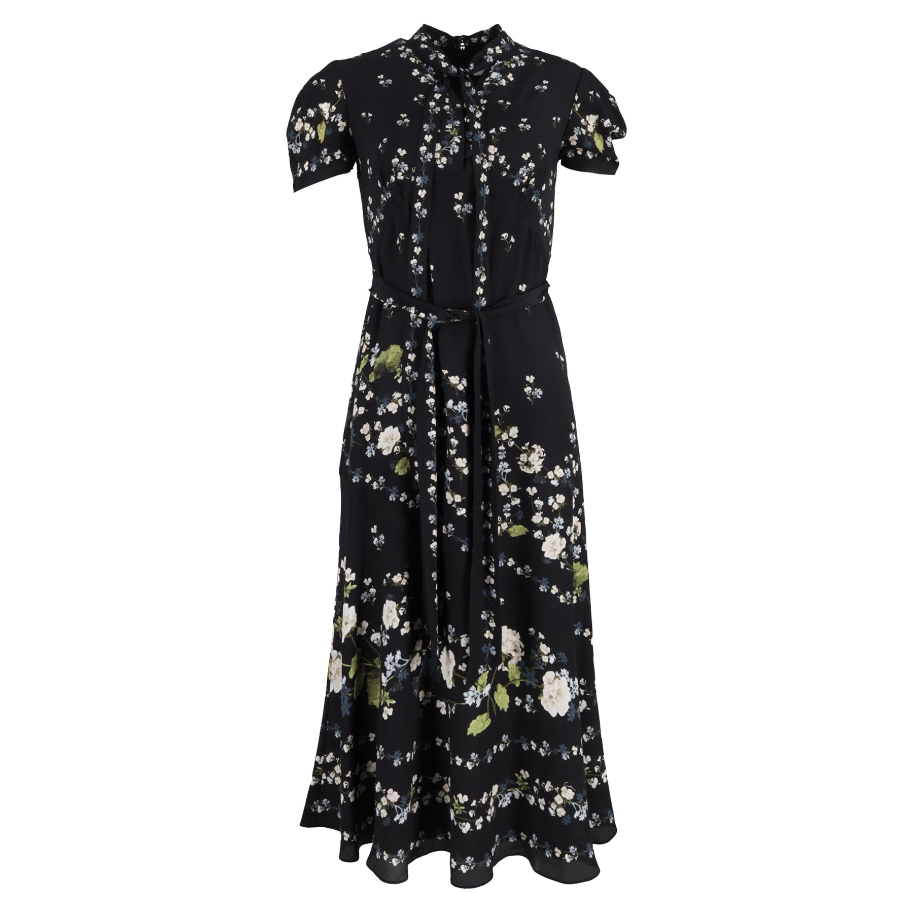 Erdem Midi Kleid aus Seide mit Blumenmuster