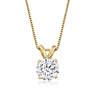 Ross-Simons Diamant-Solitaire-Halskette aus 14kt Gelbgold