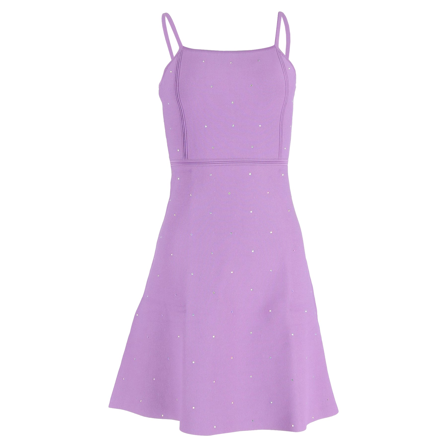 Sandro Paris Mini Elize Kristall-Strickkleid aus violetter Viskose