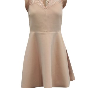 Sandro Paris Kleid mit Lochstickerein aus rosa Polyester 7833160384572