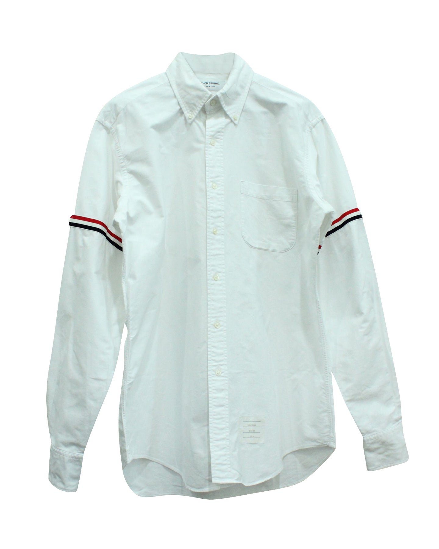 Thom Browne – gestreiftes Oxford-Hemd aus weißer Baumwolle