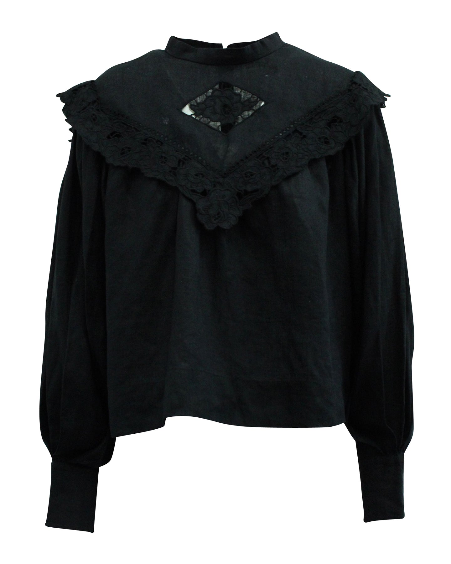 Isabel Marant Étoile Elija Dolman-Ärmel Bluse aus schwarzem Leinen