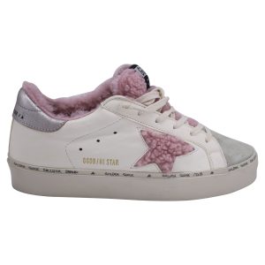 Golden Goose Hi Star with Scheren-Shearling Low-Top-Sneaker aus weißem Leder 7833152421948