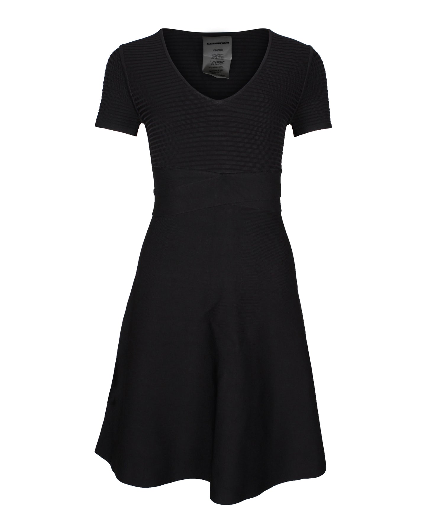 Alexander Wang – Kleid mit V-Ausschnitt in Schwarz
