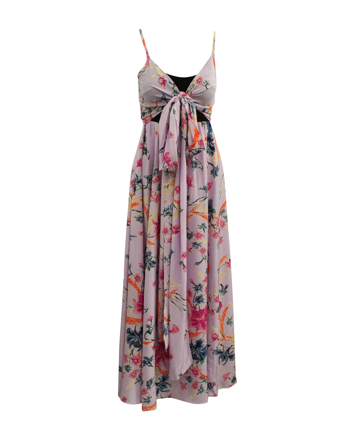 Diane Von Furstenberg Mit Blumenmuster vordere Krawatte Kleid in lila Seide