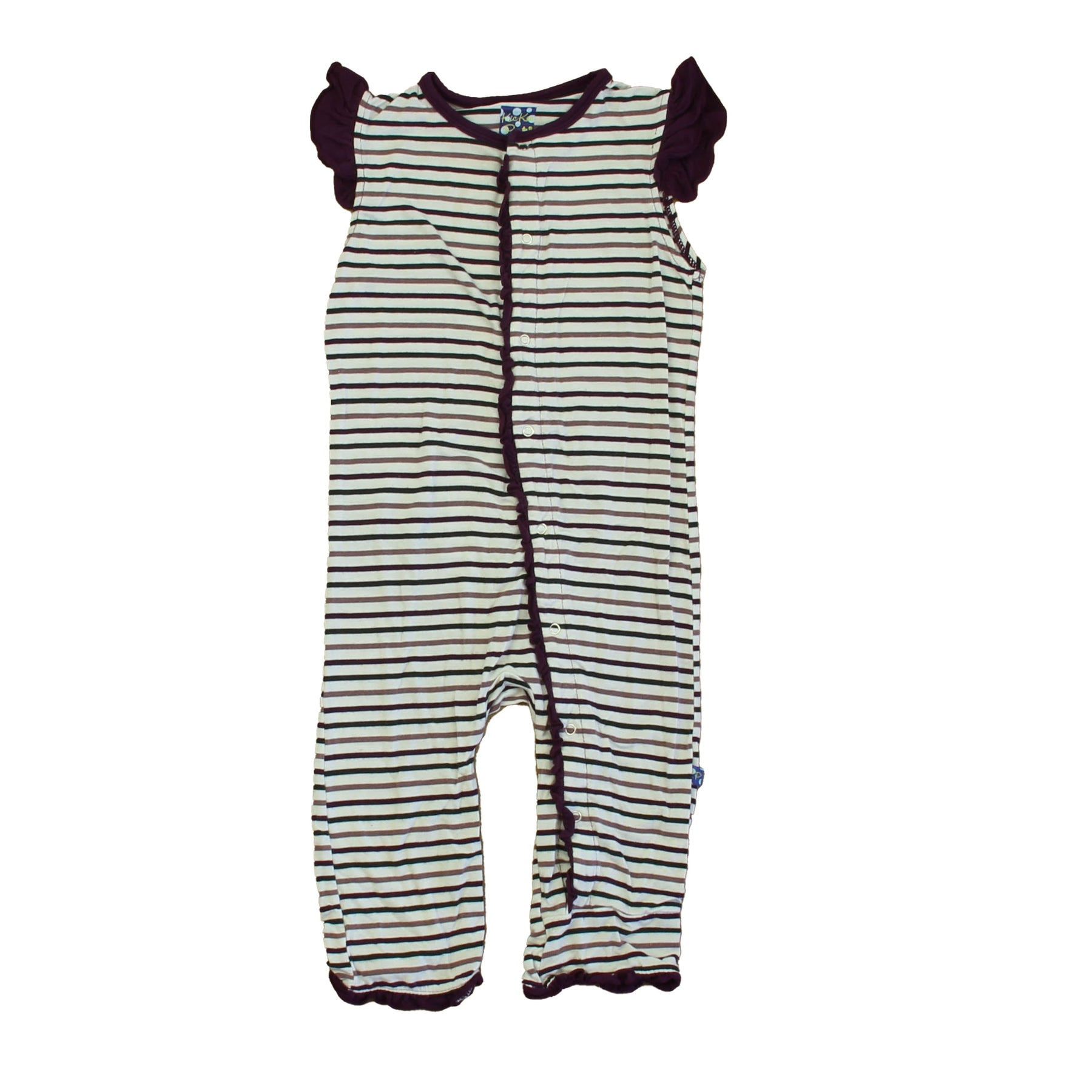 Kickee Hose Mädchen Bordeaux Stripe Strampler