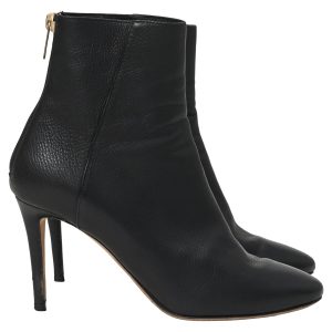 Jimmy Choo Pointed Toe High-heeled Stiefeletten aus schwarzem Kalbsleder 7833152782396