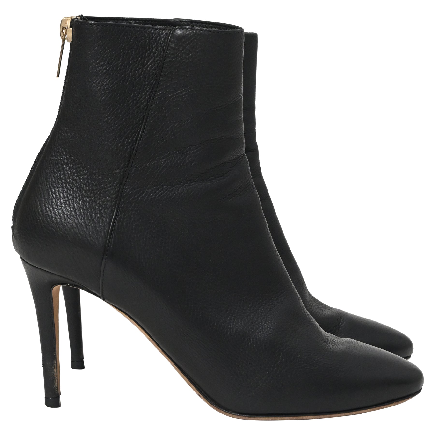 Jimmy Choo Zehenspitzen Stiefeletten mit hohem Absatz aus schwarzem Kalbsleder