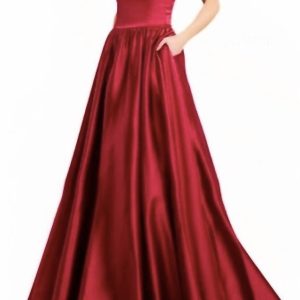 Abseits der Schulter Ballkleid in Burgund