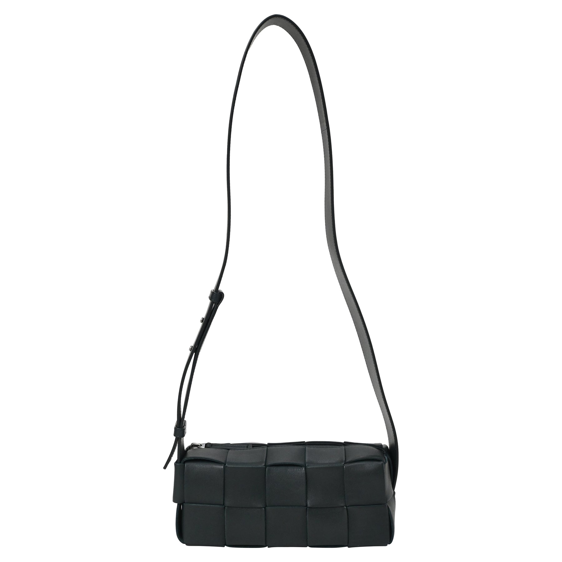 Bottega Veneta Kleine Brick Cassette Schultertasche aus grünem Lammleder