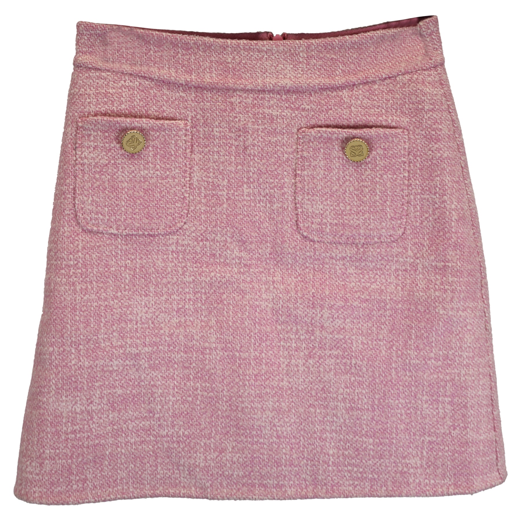 Sandro Paris Mini Gaella A-Linie Rock in Rosa Tweed