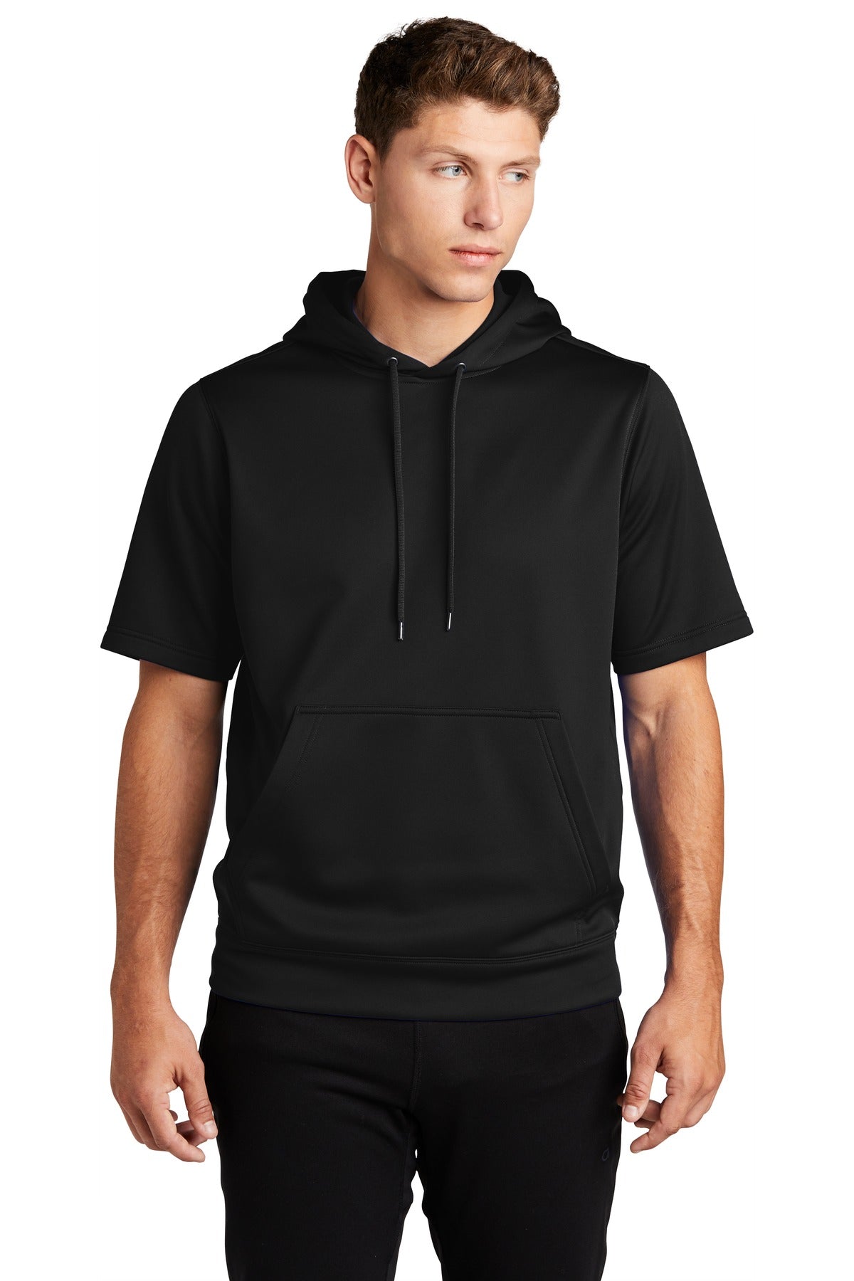 Sport-Tek Herren Sport-Wick Fleece Kurzarm Kapuzenpullover