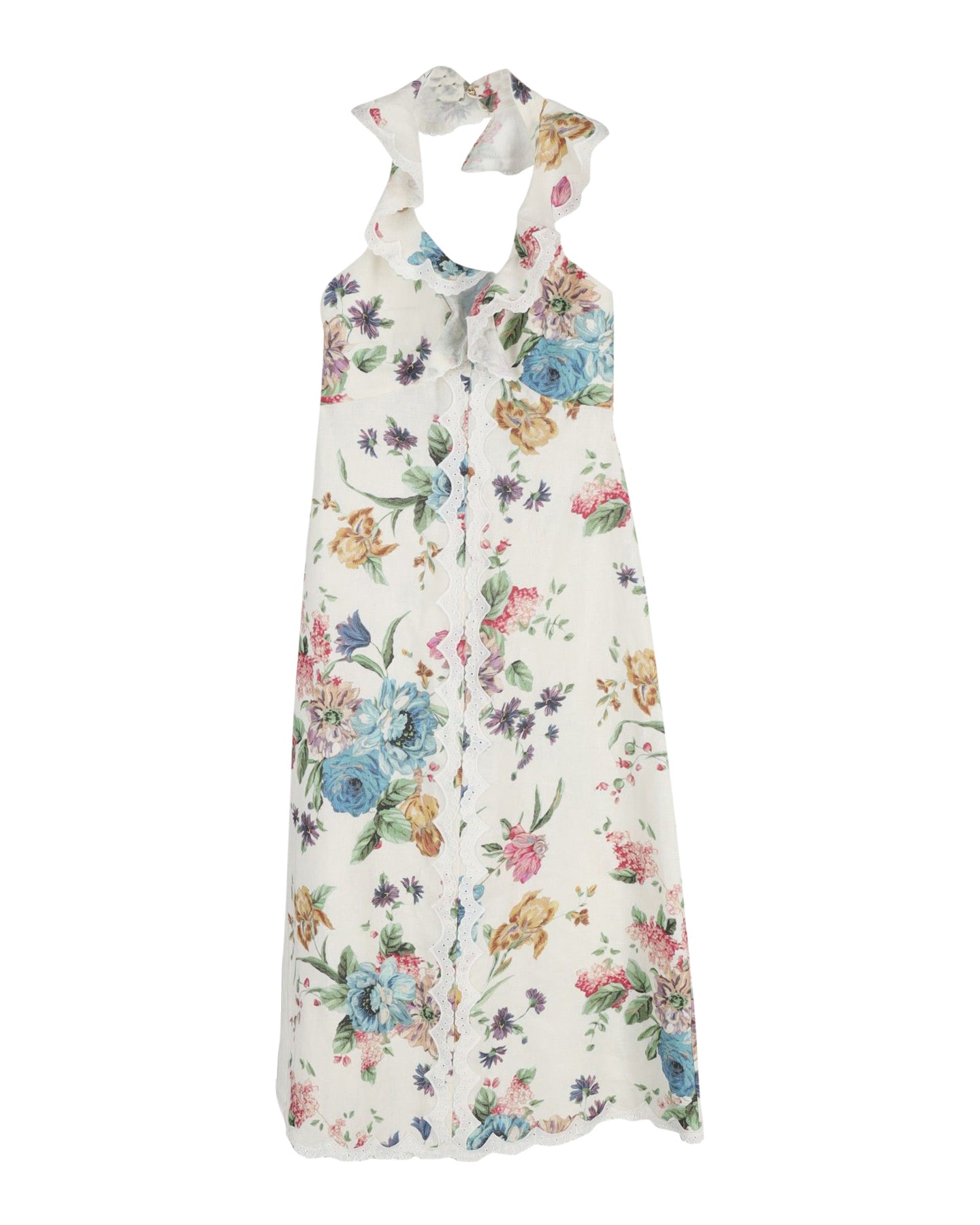 Zimmermann Neckholder Kleid aus Baumwolle mit Blumenmuster