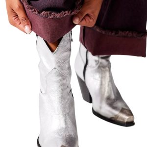Damen breiden Stiefel in Silber 7704742428732