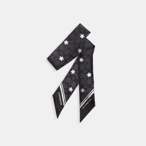 Coach Outlet Signature Twinkle Star Muster Seide Skinny Schal