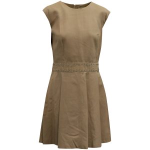 Yves Solomon Kleid aus rosa Leder im Fit und Flare-Look