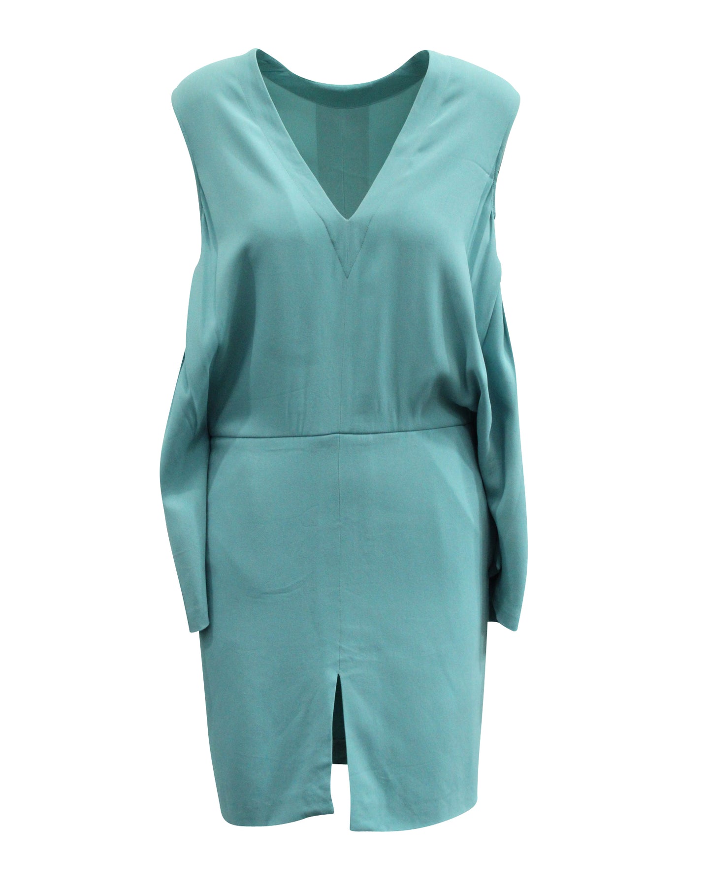 Stella McCartney Zurück Midi Kleid mit Schlitz in Blau Viskose