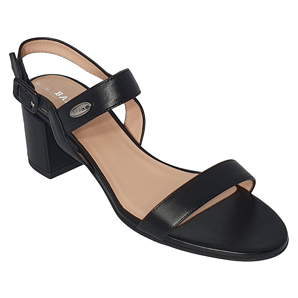 Bally Carlas 6234126 Schwarze Leder Sandalen mit Absatz