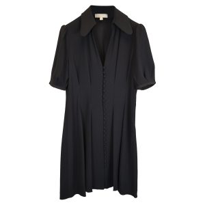 Michael Kors Mini Bischof Ärmel cinched Taille Hemd Kleid in schwarz Polyester 7833160777788