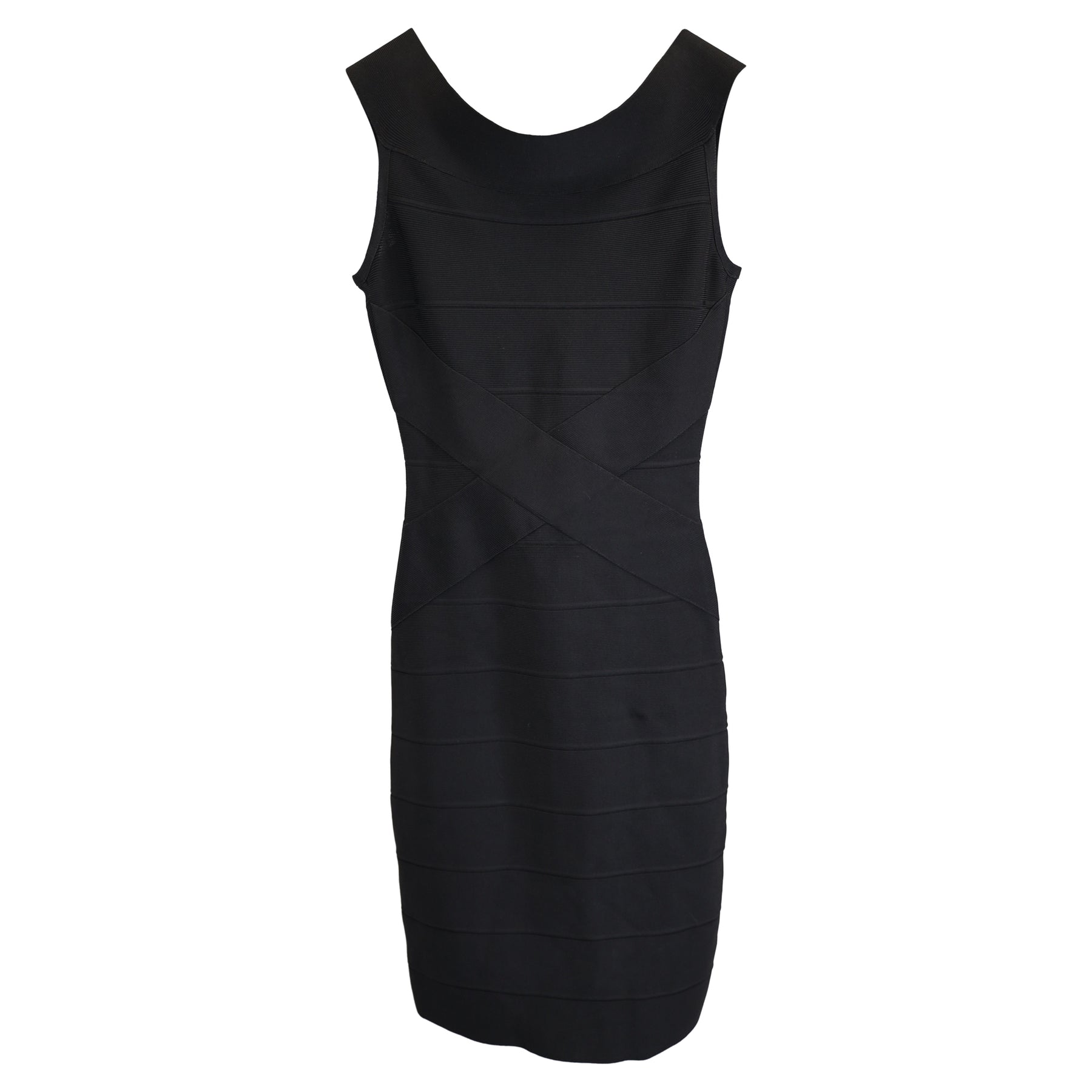 Herve Leger Mini Schulterfrei Bandage Kleid in Schwarz Viskose