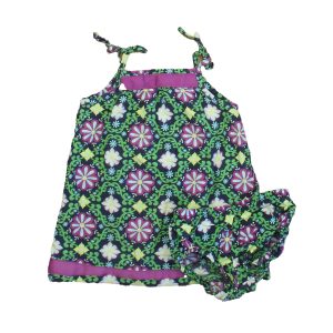 Hanna Andersson Mädchen Marineblau-violett mit Blumenmuster Kleid 7805830135868